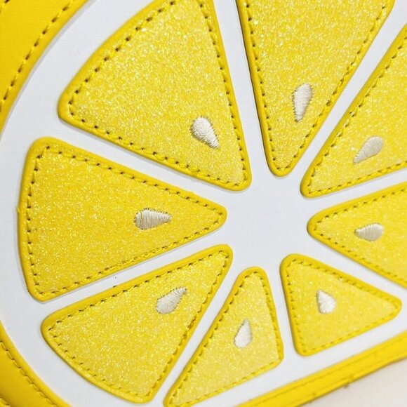 Yellow Casual Women's Fruit Shaped Crossbody Y2k Sequin Patchwork Shoulder Bag - Picture 10 of 11